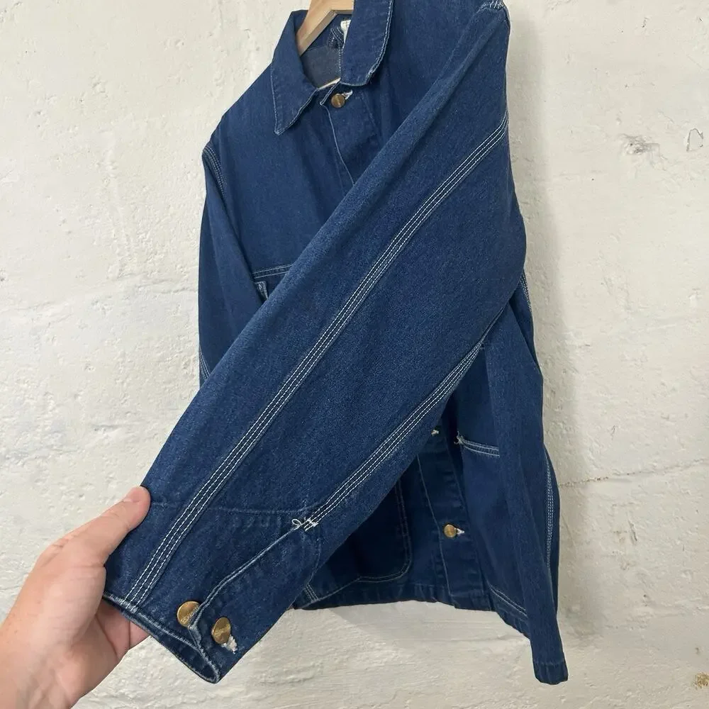 Vintage Carhartt Unlined Denim Chore Coat “Darkstone” 8C